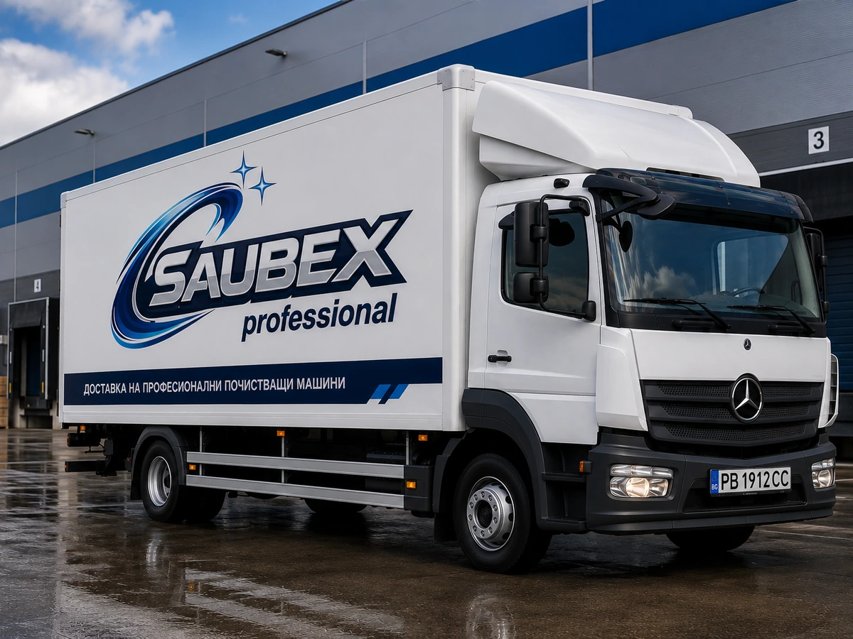Камион Saubex Professional за доставка на професионални почистващи машини